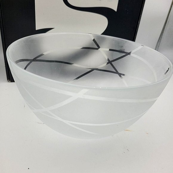 SEA Glasbruk Frosted Round Skai Bowl Sweden Renate Stock Paulsson 8 3/8" new - Picture 5 of 7